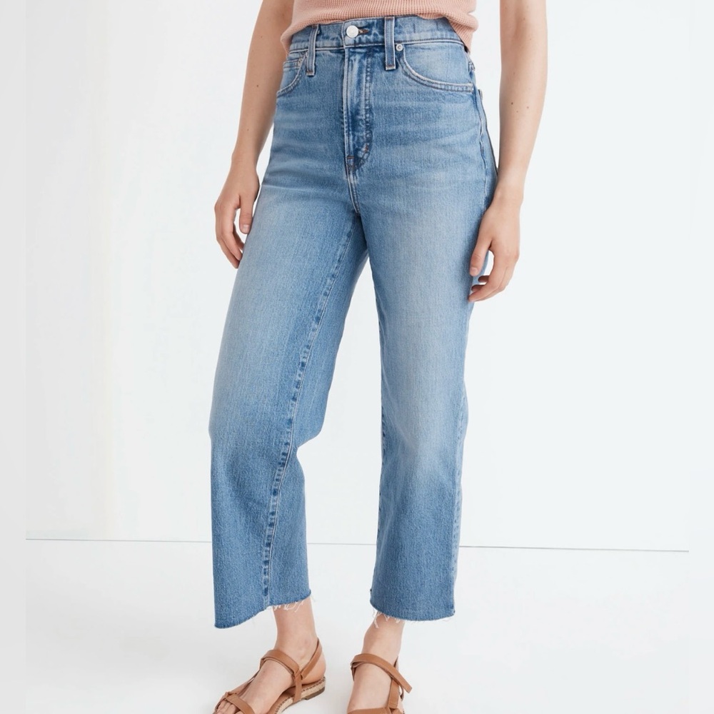 Madewell Perfect Vintage Jean Wide Leg Crop in Caitlin Wash